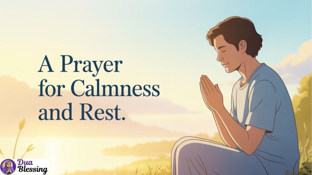 Man praying for calmness and rest.