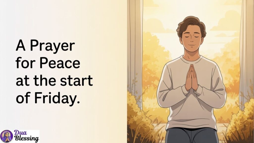 Man praying peacefully at Friday start.