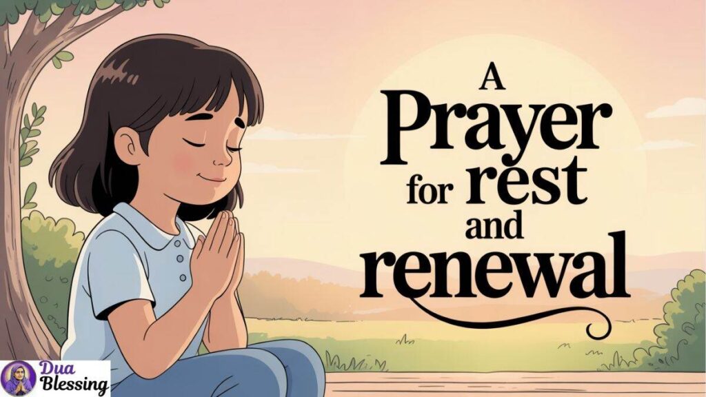 Prayer for rest and renewal illustration.