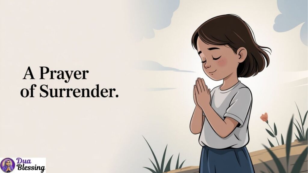 Prayer of surrender peaceful illustration.