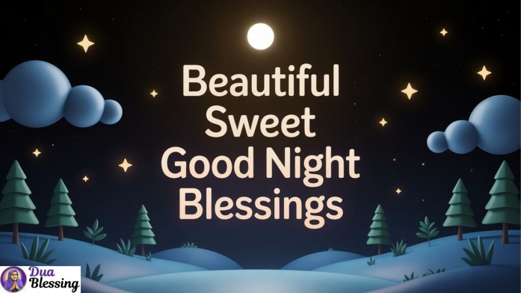 Beautiful good night blessings art.