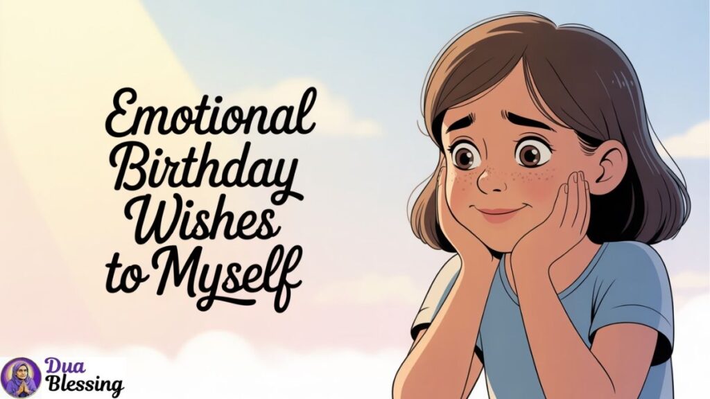 Emotional birthday wishes illustration.