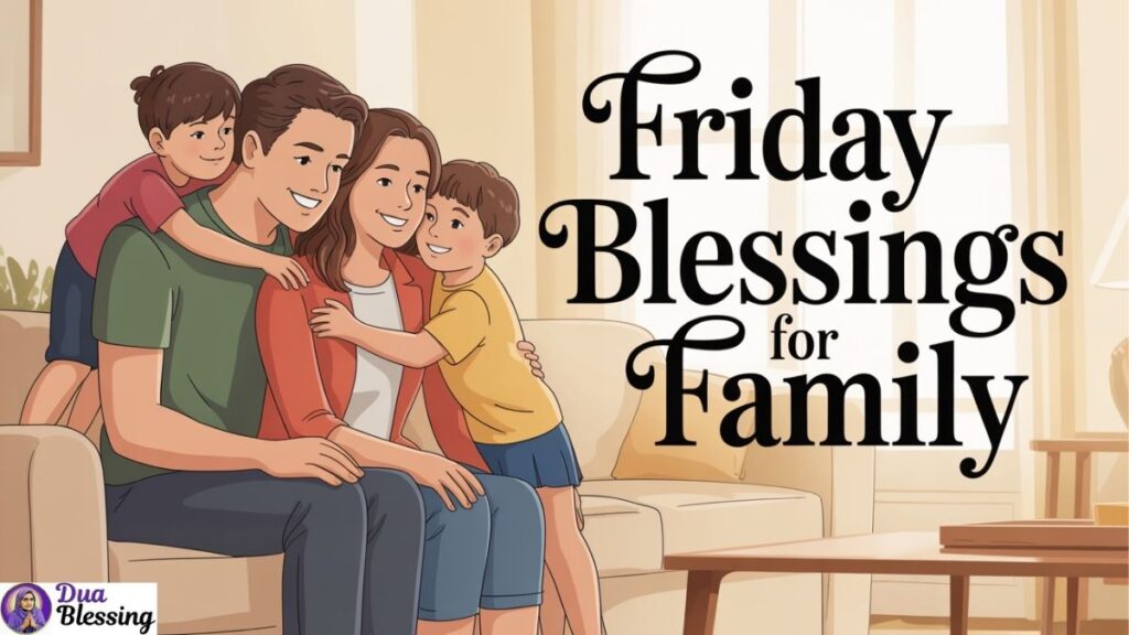 Happy family with Friday blessings.