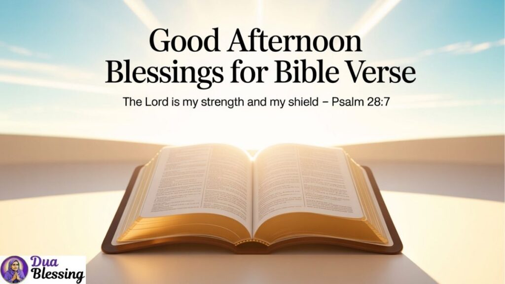 Open Bible with afternoon blessing.