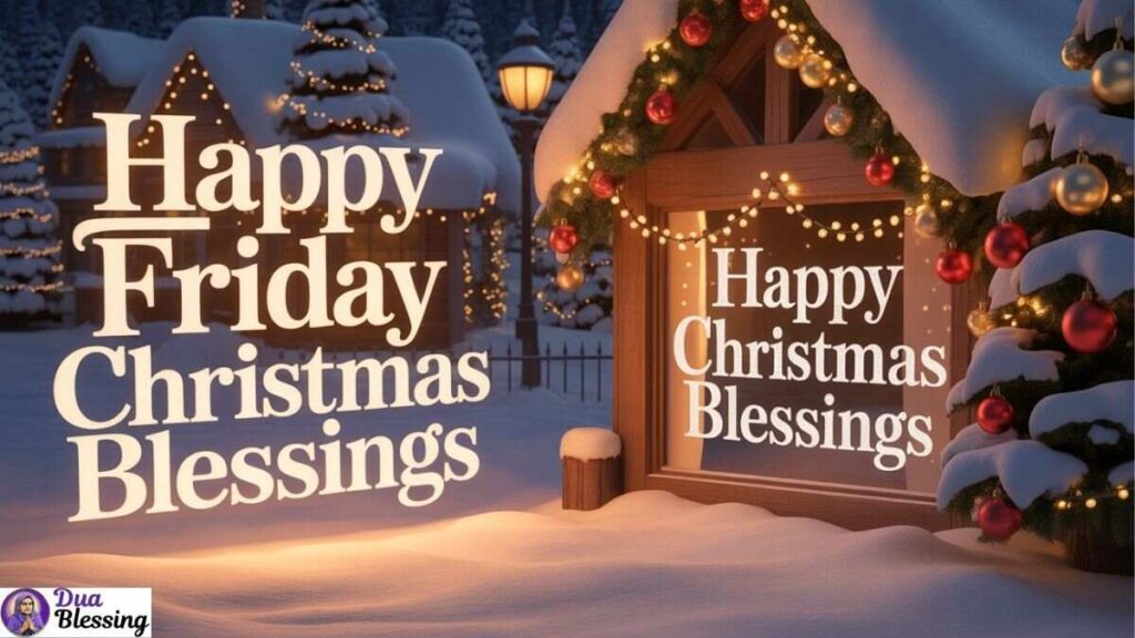 Happy Friday Christmas blessings scene.