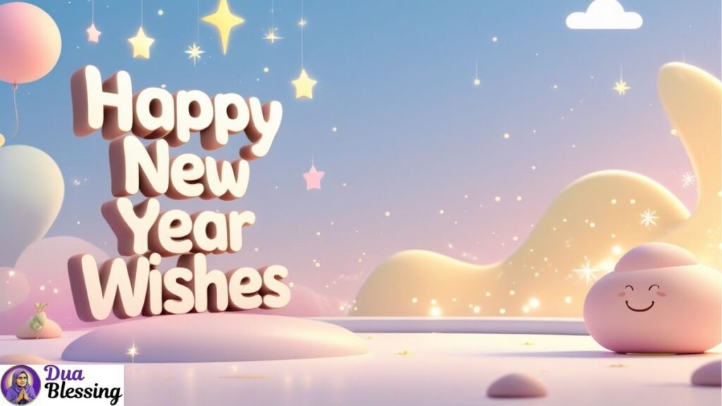 Happy New Year wishes illustration.