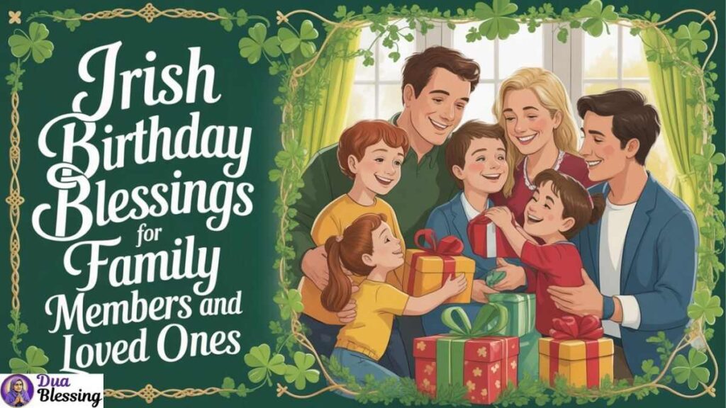 Irish birthday blessings family card.
