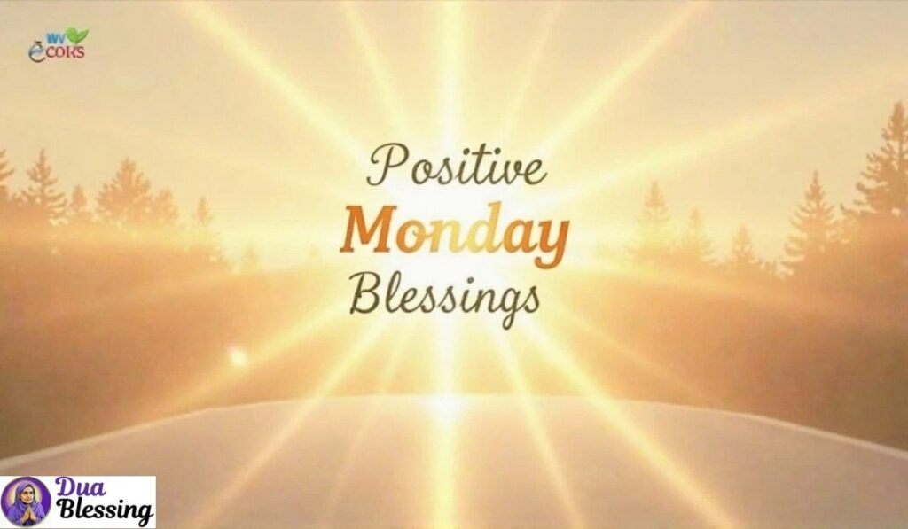 Positive Monday blessings image.