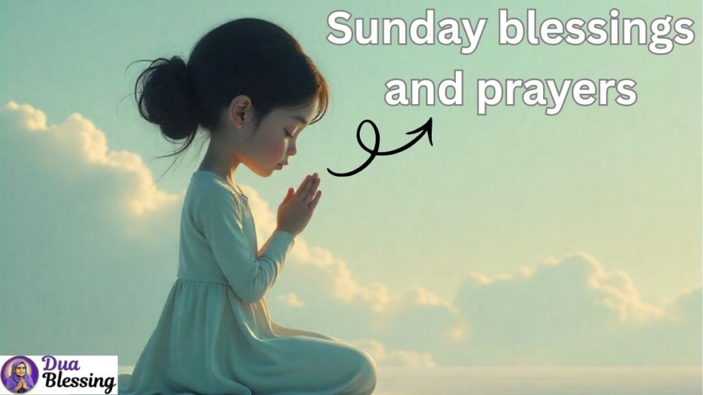 Child praying on Sunday morning.