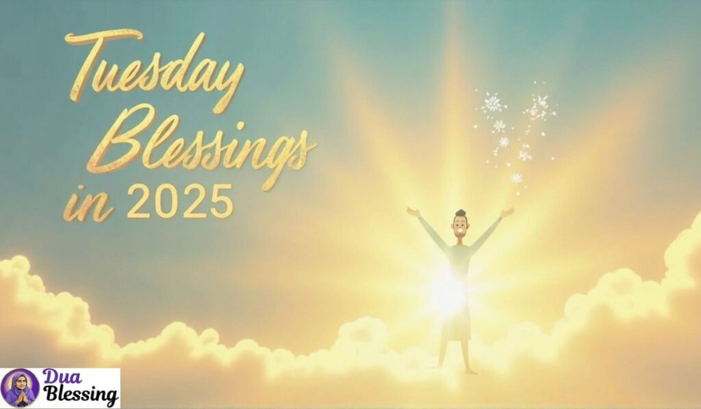 Person glowing in Tuesday blessings.