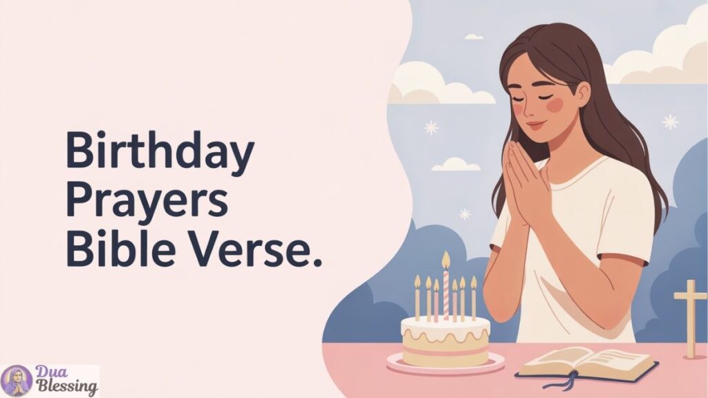 Birthday prayers with Bible verse.