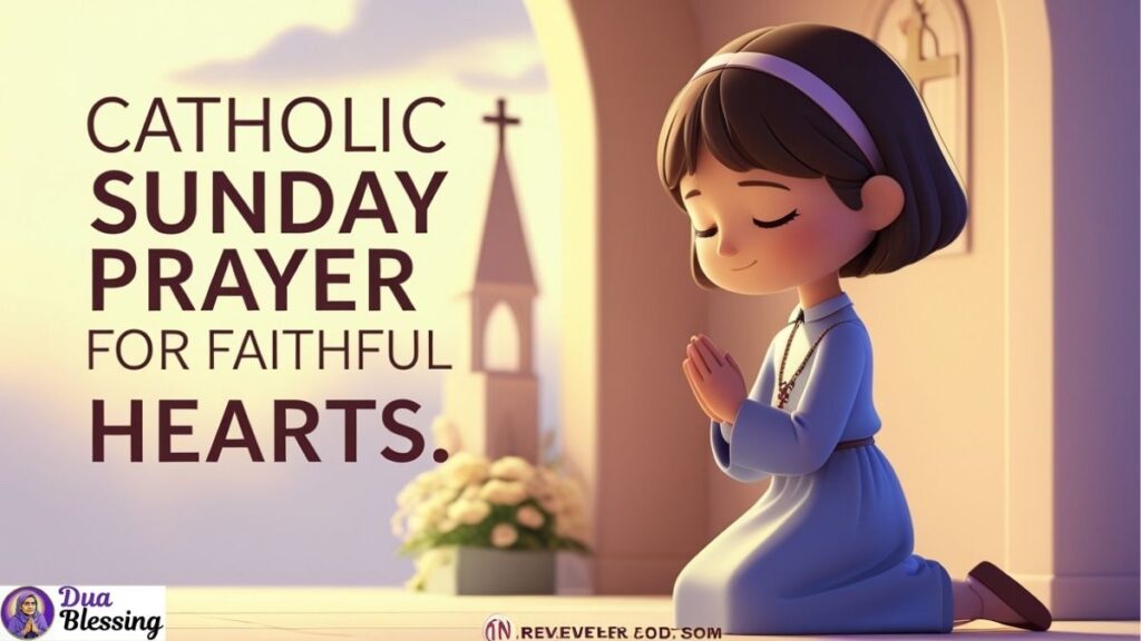 Catholic Sunday prayer illustration.