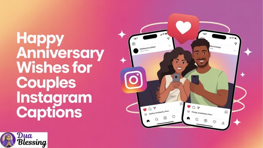 Happy anniversary couples Instagram post.