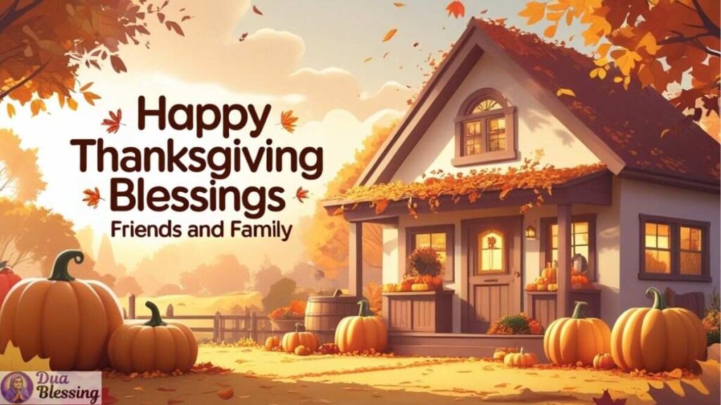 Thanksgiving home with pumpkins decor.