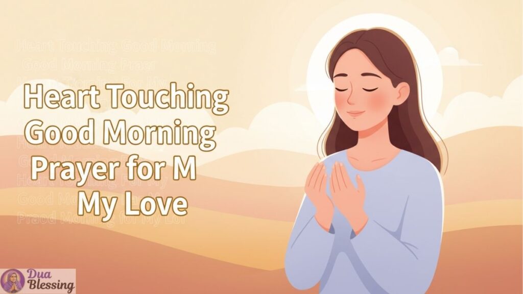 Woman praying morning love prayer.