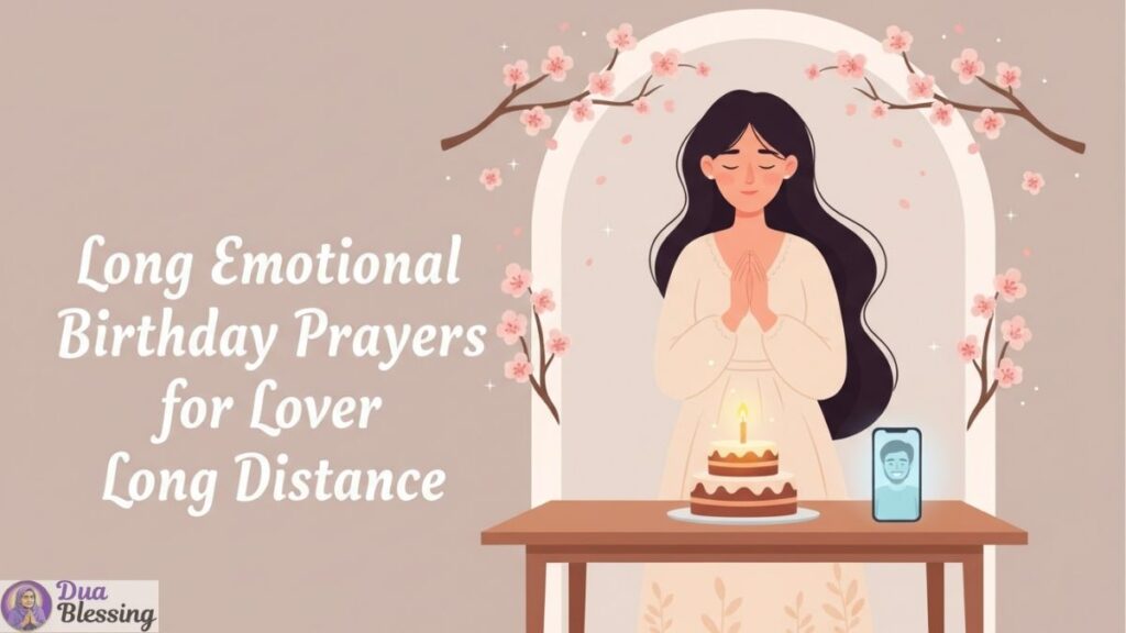 Long distance birthday prayer illustration.