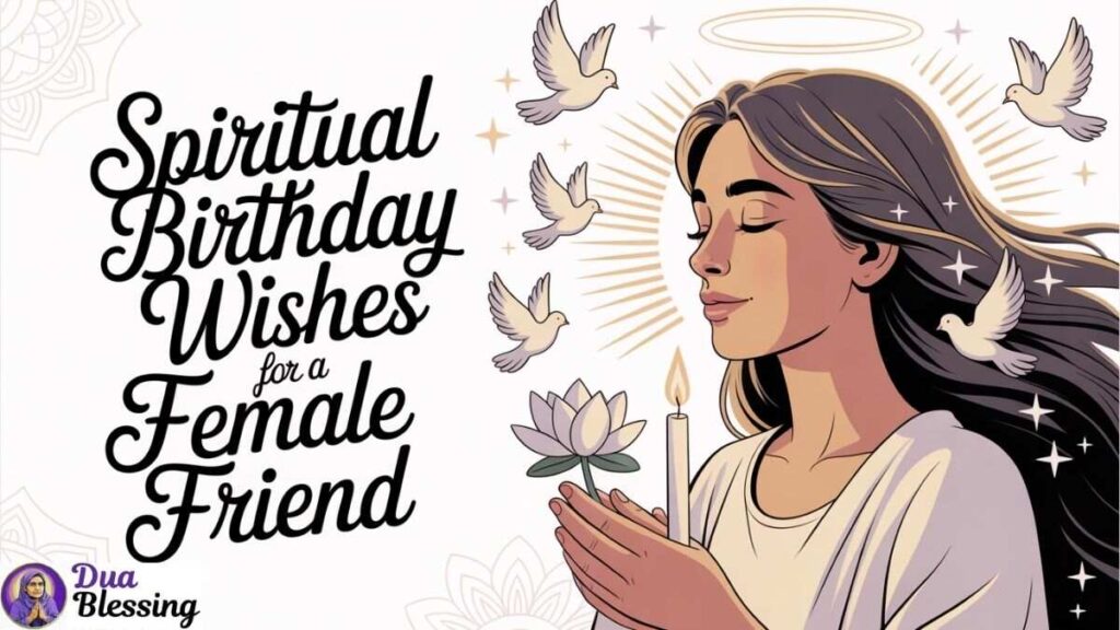 Spiritual birthday wishes illustration.