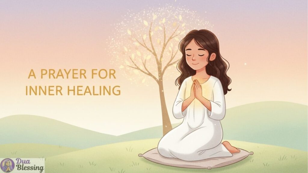 Woman praying for inner peace healing.